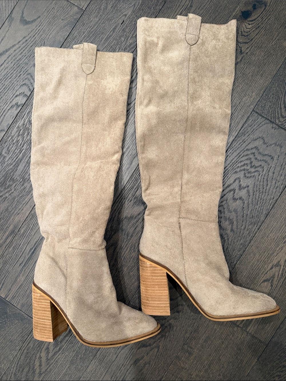 Mi.iM Sand Suede Over-the-Knee Block Heel Boots